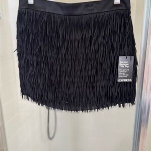 Express Black Ruffled Mini Skirt Cocktail